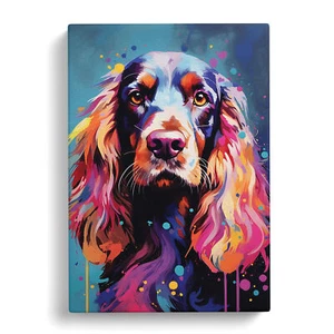 Cocker Spaniel Gestural No.2 Canvas Wall Art Print Framed Picture Home Decor - Picture 1 of 4