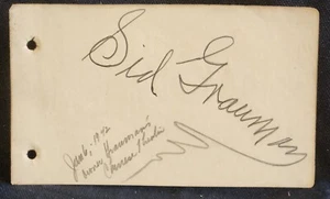 SID GRAUMAN (d.1950) SHOWMAN FIRMATO VINTAGE HOLLYWOOD AUTOGRAFO PAGINA COA JSA - Foto 1 di 5