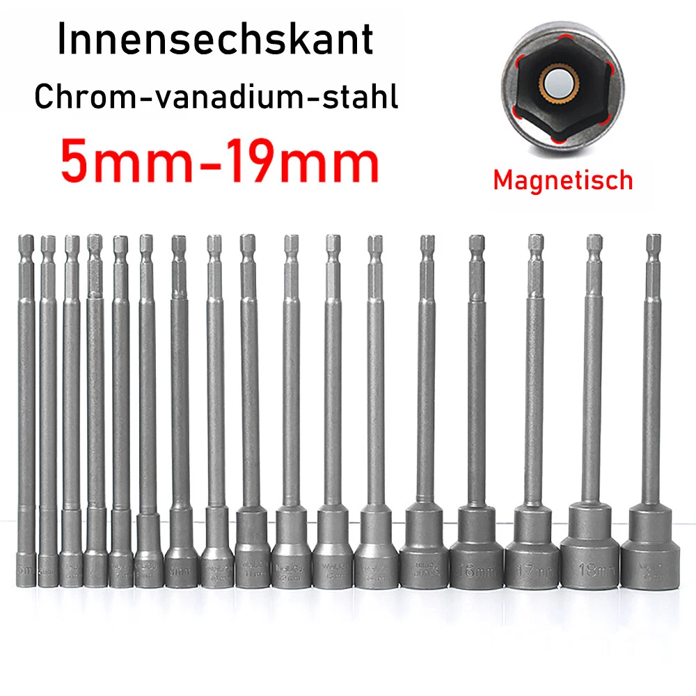 43-teiliges Magnetisches Steckschlüssel-Set – Für Schlagbohrer, Mit Bits & Adaptern