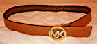 Michael Kors Logo Gold and Silver Buckle Belt 1.25” Wide