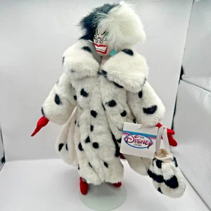 Cruella de Ville Vintage Disney Store Kunstfell Plüsch 18 Zoll Puppe Neu mit Etikett Ständer - Bild 1 von 9