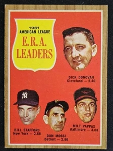 1962 Topps #55 AL ERA Leaders Donovan Stafford Mossi Pappas - EX - Foto 1 di 2