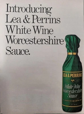 Anuncio/póster impreso vintage Worcestershire Sauce Lea & Perrins 1987 vino blanco Foto 1 de 3