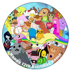 Adventure Time Edible Wafer Cake & Cupcake Toppers | Custom Birthday Decorations - Picture 1 of 4