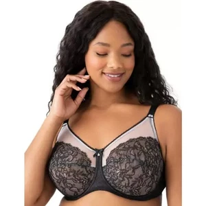 Wacoal Retro Chic Full Figure Underwire Bra 855186 Black White Lace 40 I Plus - Picture 1 of 9