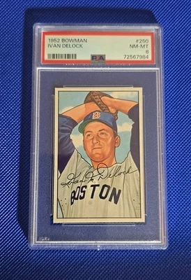 1952 Bowman Ivan Delock #250 (RC), PSA 8 - Image 1 of 2