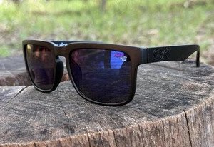 New SPY OPTIC Helm Promo Sunglasses Black Frame Blue Mirror Lense KEN BLOCK 43 - Picture 1 of 4