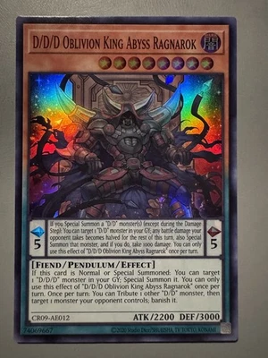 YUGIOH D/D/D OBLIVION KING ABYSS RAGNAROK ASIA ENGLISH CR09-AE012 SUPER RARE - Image 1 of 3