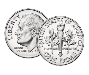 2022-P Roosevelt Dime Uncirculate from US Mint Roll 10C - Bild 1 von 4