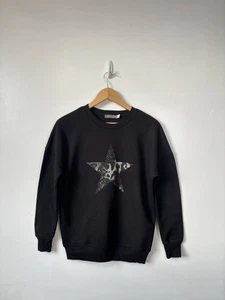 Maglione felpa nero velluto stampa stelle come nuovo taglia extra small XS 6-8 - Foto 1 di 6
