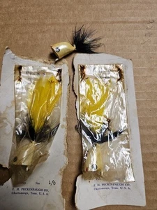 3 Pack Of EH Peckinpaugh Special Popping Minnows - Yellow And White - Picture 1 of 5