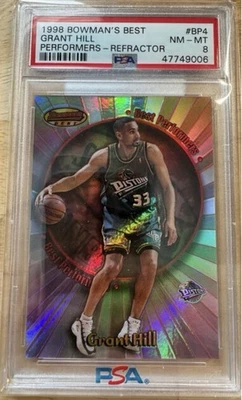 1998-99 Bowman’s Best Grant Hill Performers Refractor /200 POP 1 PSA 8 4 Higher  - Image 1 of 2