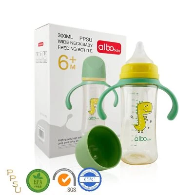 Biberón anticólicos 300 ml Albo PPSU biberón 10 oz con mango giratorio Foto 1 de 4