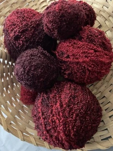 Chenille Yarn Assortment Deep Red/ Plum/ Burgundy Colors - Picture 1 of 21