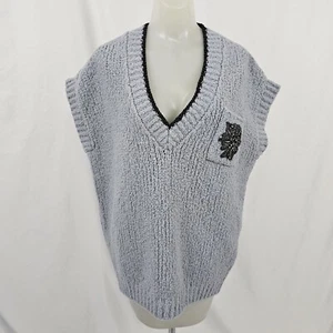 Brunello Cucinelli Swarovski Crystal Adorned Wool Blend Sweater Vest Blue XL NWT - Picture 1 of 11