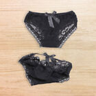 FE# Bow Gauze Underwear Ribbon Lace Black Panties Transparent Soft for Wedding N