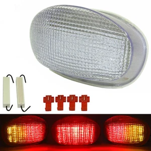Clear Led Integrated Blinker Taillight For TRIUMPH Daytona 955i TT600 Sprint RS - Picture 1 of 9