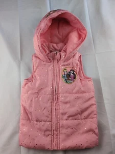 Disney Princess Pink Speckled Hooded Zip Up Puffer Vest Girl 3T  - Picture 1 of 9
