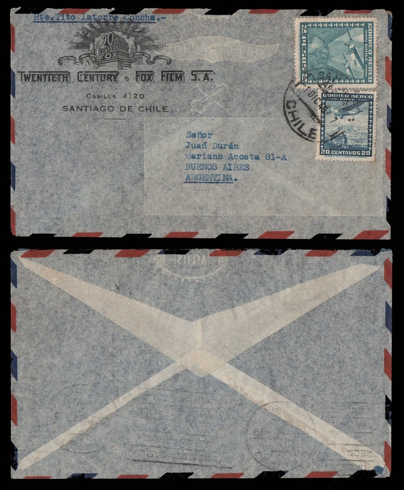 CINE-CUBIERTA-CHILE,1945-SIGLO VEINTE FOX FILM S.A.  Foto 1 de 1