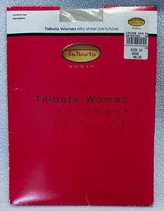 Talbots Woman Control Top Pantyhose Bone Sandaltoe Silky Sheer Size 1X NEW - Picture 1 of 5