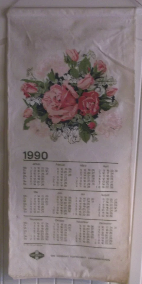 Stoff-Wandkalender 1990 VEB Kombinat Fortschritt Landmaschinen,DDR - Bild 1 von 1