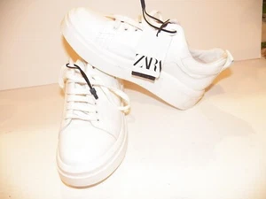 Neu mit Etikett Damen ZARA wh Leder Plateau Tennis 40/9 - Bild 1 von 2