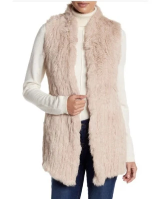 Colete Longo Love Token Blush Pele de Coelho/Malha Tamanho-M~ Lindo~ - Imagem 1 de 4