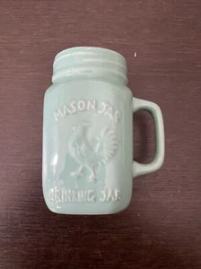 County Fair 100% Stoneware Rooster Mason Drinking Jar Mug Kitchenware - Picture 1 of 4