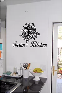 Cartel de cocina personalizado Pegatina de pared Arte de pared vinilo Calcomanías Decoración de cocina - Imagen 1 de 1