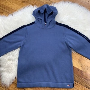 Tommy Hilfiger Boys Size Youth Small Long Sleeve Blue Sweater With Hood - Picture 1 of 11