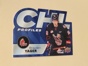 21/22 CHL Hockey - BRAYDEN YAGER CHL PROFILES DIE CUT #PR-23 Moose Jaw Warriors
