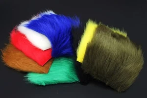 8 pcs 8cmX8cm Furabou Craft Fur 8 Plain Colors Streamer Tail Fly Tying Materials - Picture 1 of 12