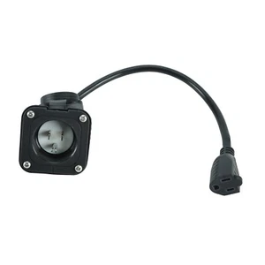 16"inch 15Amp 125V AC Power Plug Inlet Port Extension Cord for RV Camper Caravan - Picture 1 of 6