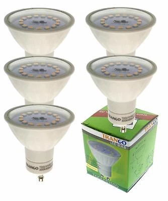  5er Pack dimmbare LED Leuchtmittel GU10 Sockel 3000K warm-weiß Trango 5GU1015SD - Bild 1 von 2