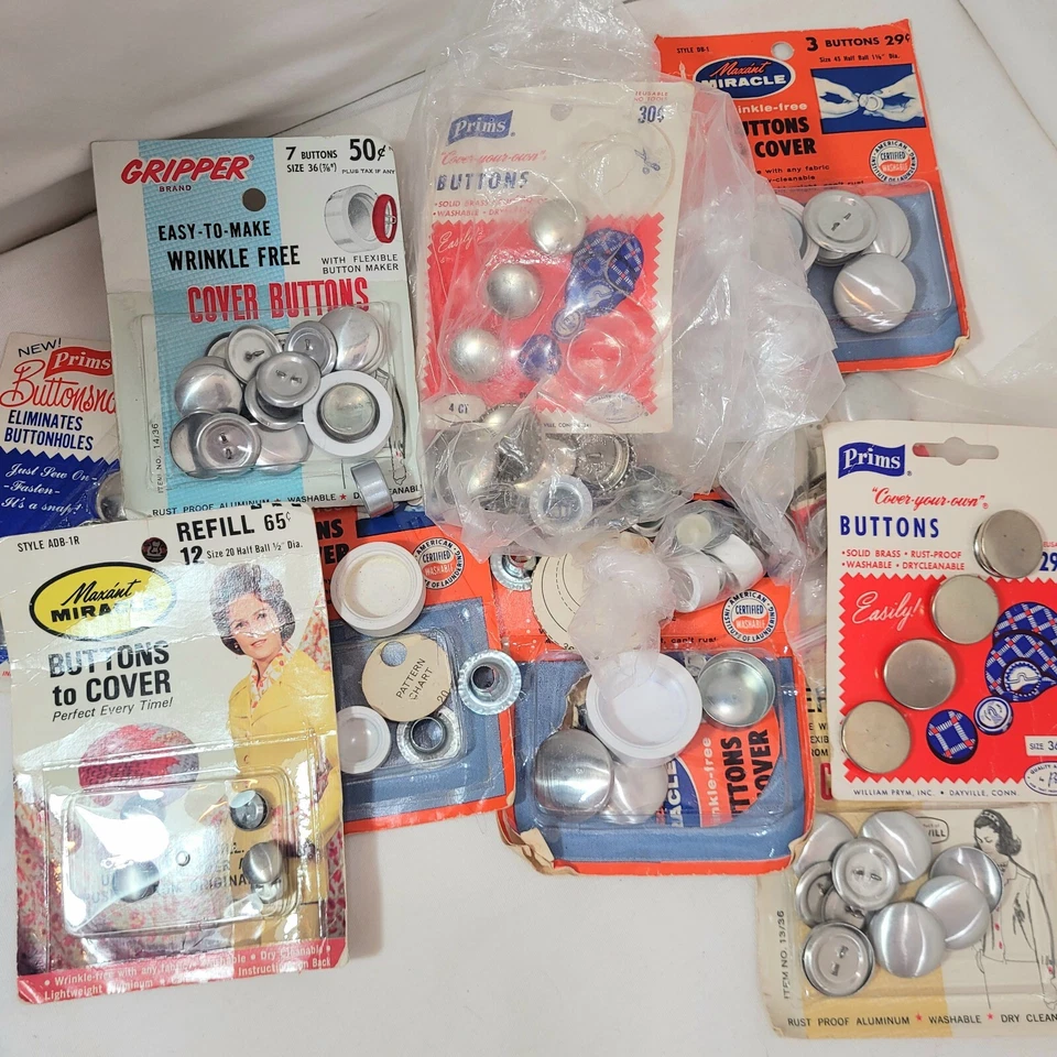 Lote De Botones De Costura Para Cubierta De Tela Imprimaciones Pinza Maxant Miracle De Colección Foto 1 de 4