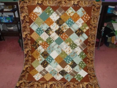 COLCHA HECHA A MANO ~ TEMA WESTERN ~ 48" X 60" ~ NUEVA SIN LAVAR Foto 1 de 4