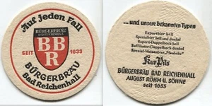 Alter Bierdeckel - Auf jeden Fall Bürgerbräu Bad Reichenhall - Imagen 1 de 1