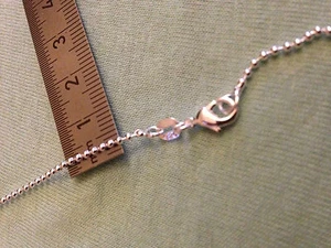 1mm Bola de Plata Cuentas Collar Cadena Colgante Esterlina 16-30 925 Pulgadas B - Imagen 1 de 3