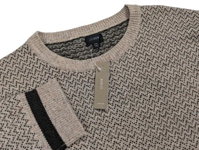 NEW J Crew Rugged Merino Wool Sweater Men 2XL Donegal Herringbone Flecked Crew - Image 1 of 4