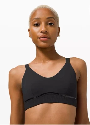 Lululemon Radiant Motion Sports Bra 8 Black Adjustable Strap Medium Support Yoga - Image 1 of 4