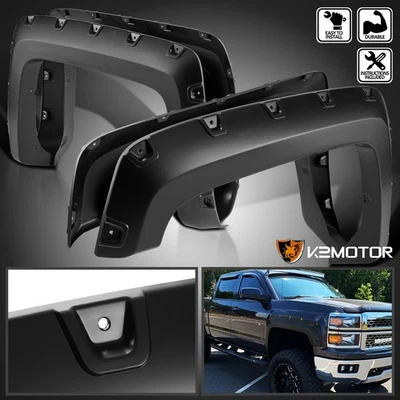 Fits 2014-2018 Chevy Silverado 2500HD 3500HD Pocket Fender Flares Wheel Covers - Изображение 1 из 4