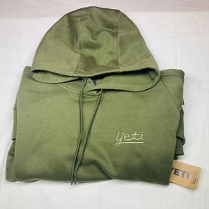 Yeti Script Built For The Wild Fleece Hoodie Olive Green Mens Size XL NWT NEW - Picture 1 of 24