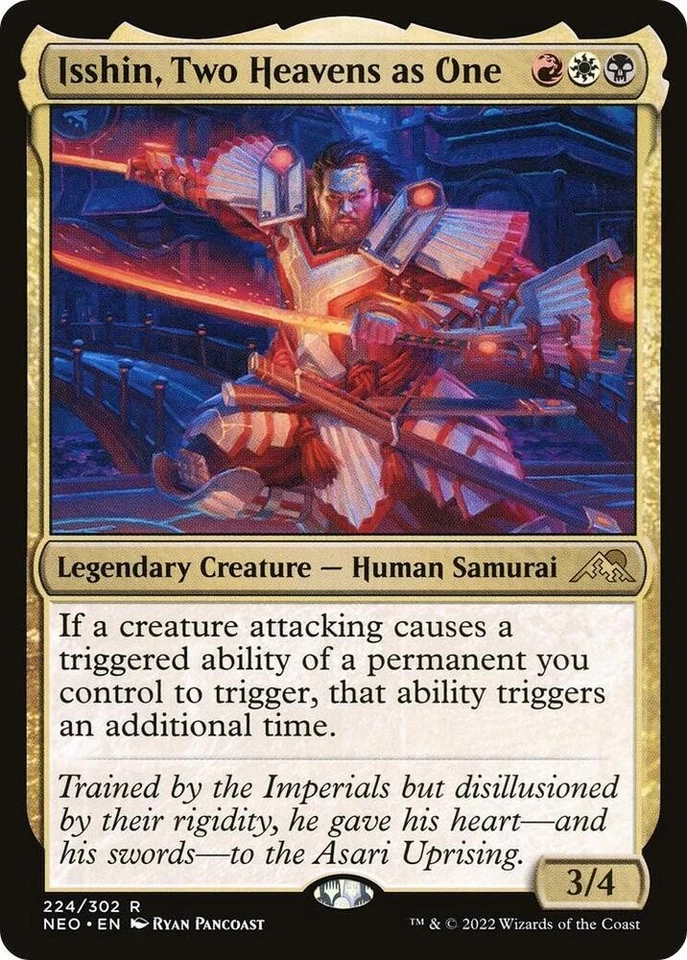 ** Isshin, Two Heavens as One ** [NM] Kamigawa Neon Dynasty MTG Legendary Human - Image 1 of 1