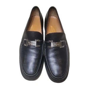 Klassische Vintage Ferragamo Jazz schwarze Leder Halbschuhe 10D  - Bild 1 von 12