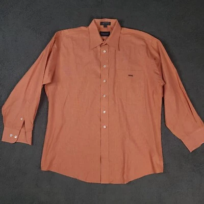Conte Di Milano Dress Shirt Men’s 16 34/35 Orange Button Down Long Sleeves - Image 1 of 4