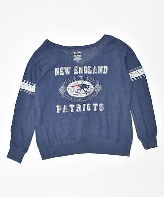 NFL Womens New England Patriots Sweatshirt Jumper UK 18 XL Navy Blue ML11 • 22.51€