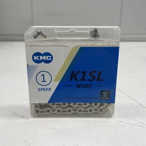 NEW KMC K1SL 1 Speed Fix Chain Bike Bicycle Silver 112 Links - Picture 1 of 3