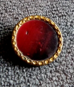 Vintage Antique Celluloid & Metal Victorian Button Red/Black Center - Picture 1 of 4