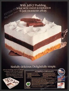 Jell-O 1980s Magazine Print Advertisement 1985 "Striped Delight" Recipe - Picture 1 of 1