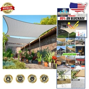 Versatile 7' x 17' Grey Shade Sail - Elegant Outdoor UV-Resistant Canopy Fabric - Picture 1 of 9